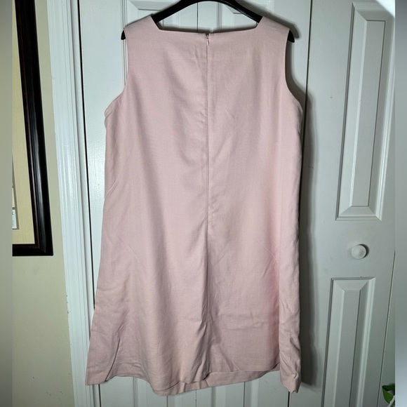 Talbots Pink Sheath Midi Dress Sleeveless Square Neck - Picture 3 of 7